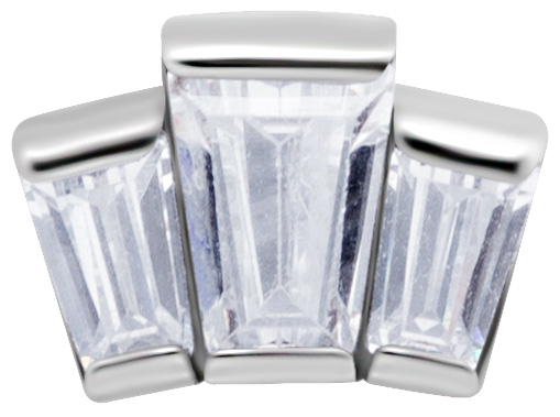 SS 316 int ATTACHMENT 1,2mm CUBIC ZIRCONIA mod. 58L - WH (7mm)