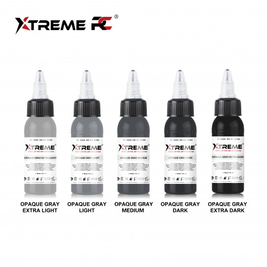 XTreme Ink - 5x30ml - OPAQUE GRAY SET
