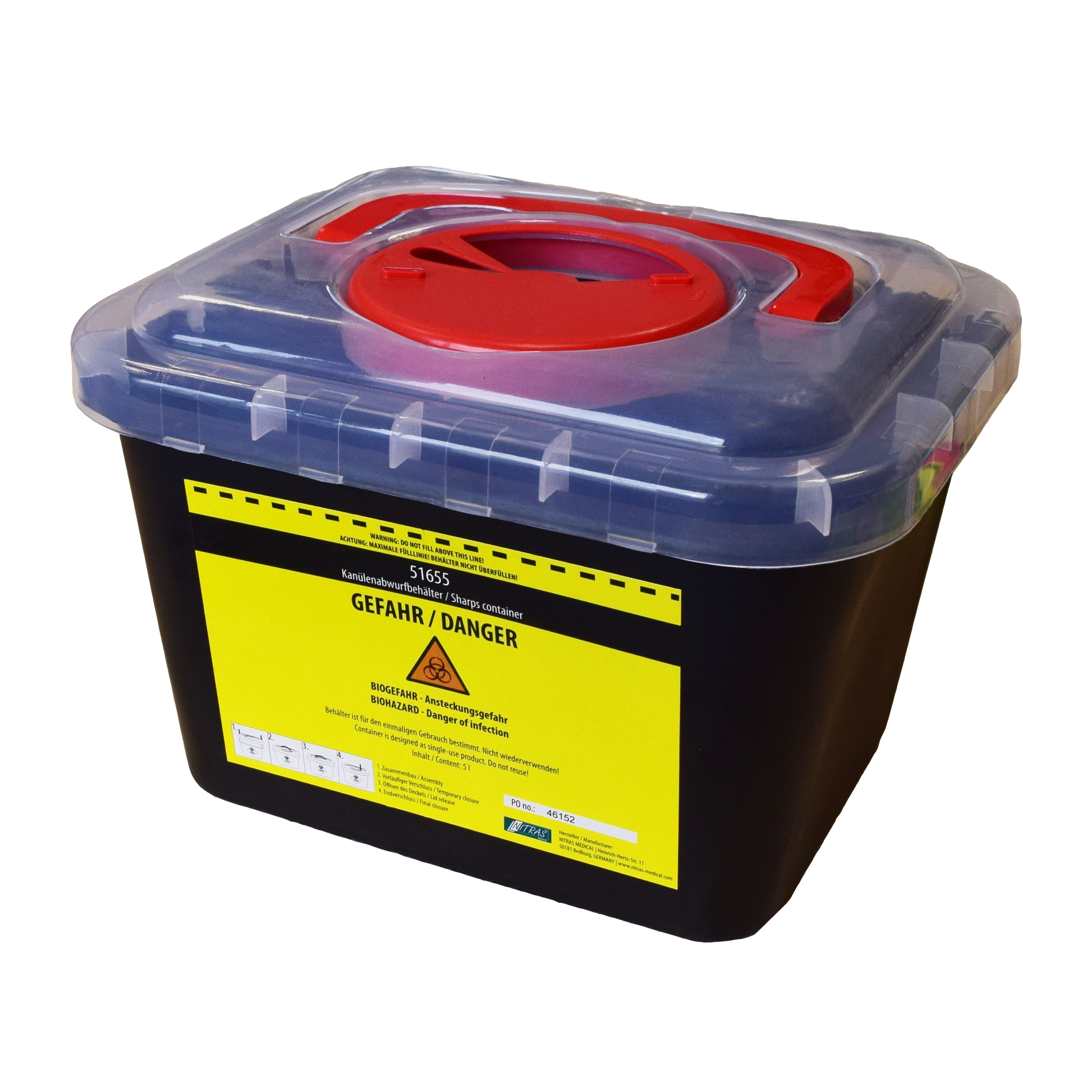 Tattoo sharps bin - Black - 5000ml