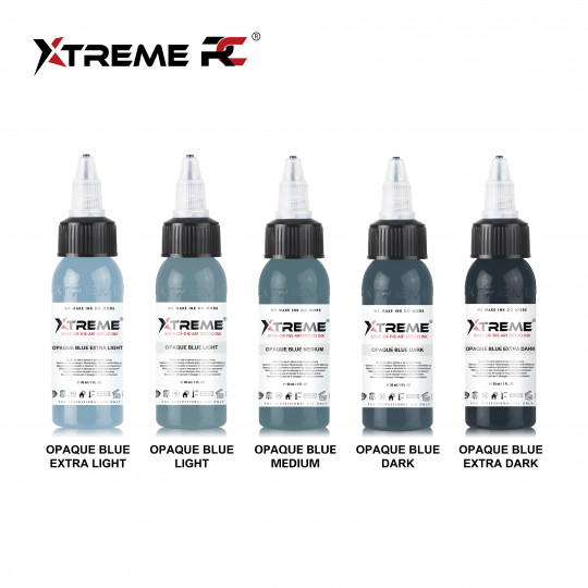 XTreme Ink - 5x30ml - OPAQUE BLUE SET