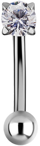 TT int EYEBROW BANANA 1,2x6mm stone 2,5mm WH