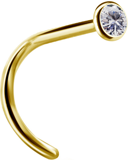 GD TT STERILE PREMIUM JEWEL NOSE STUDS, 0,8mm ball 2.35mm WH
