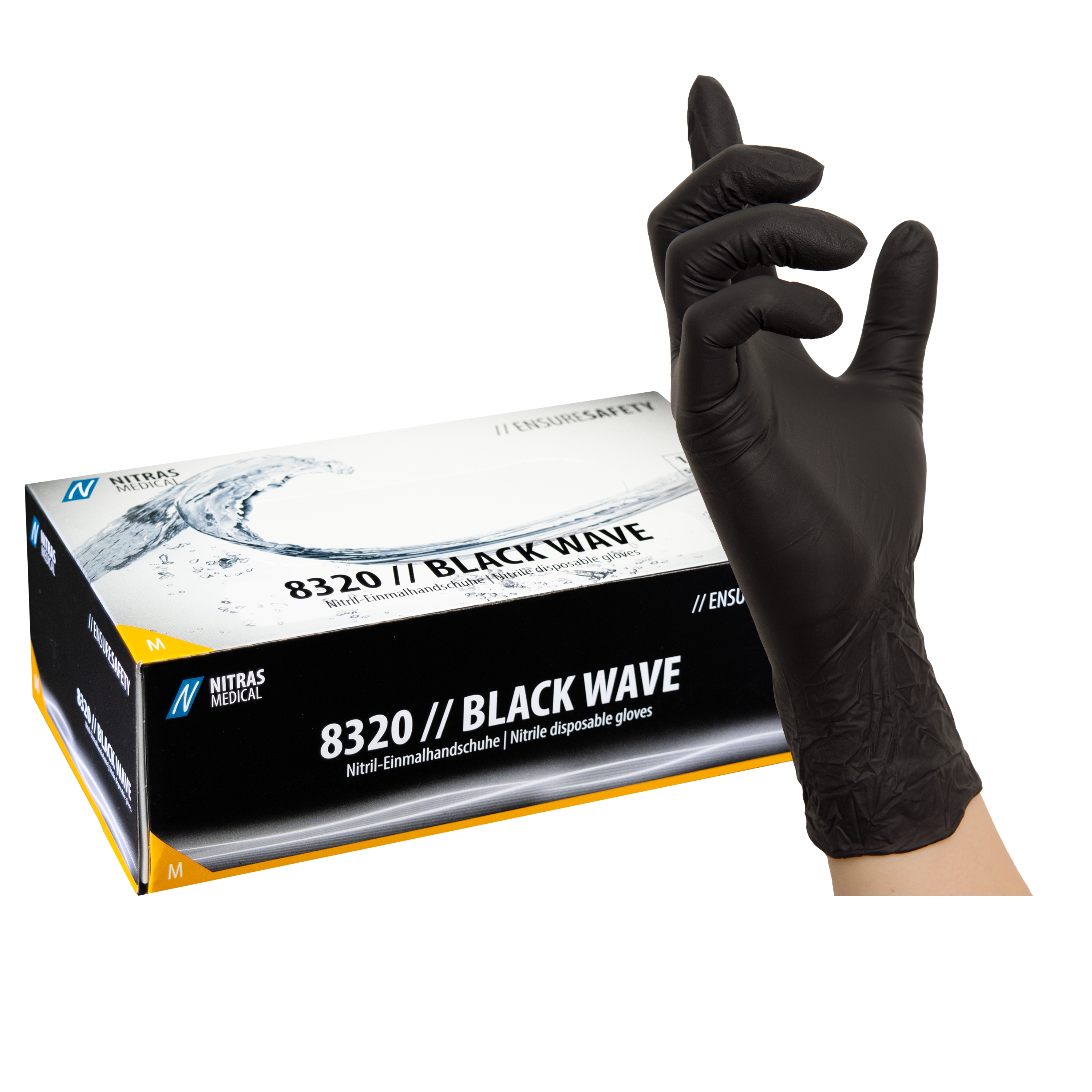 Nitras Black Wave nitrile gloves - 100 pcs