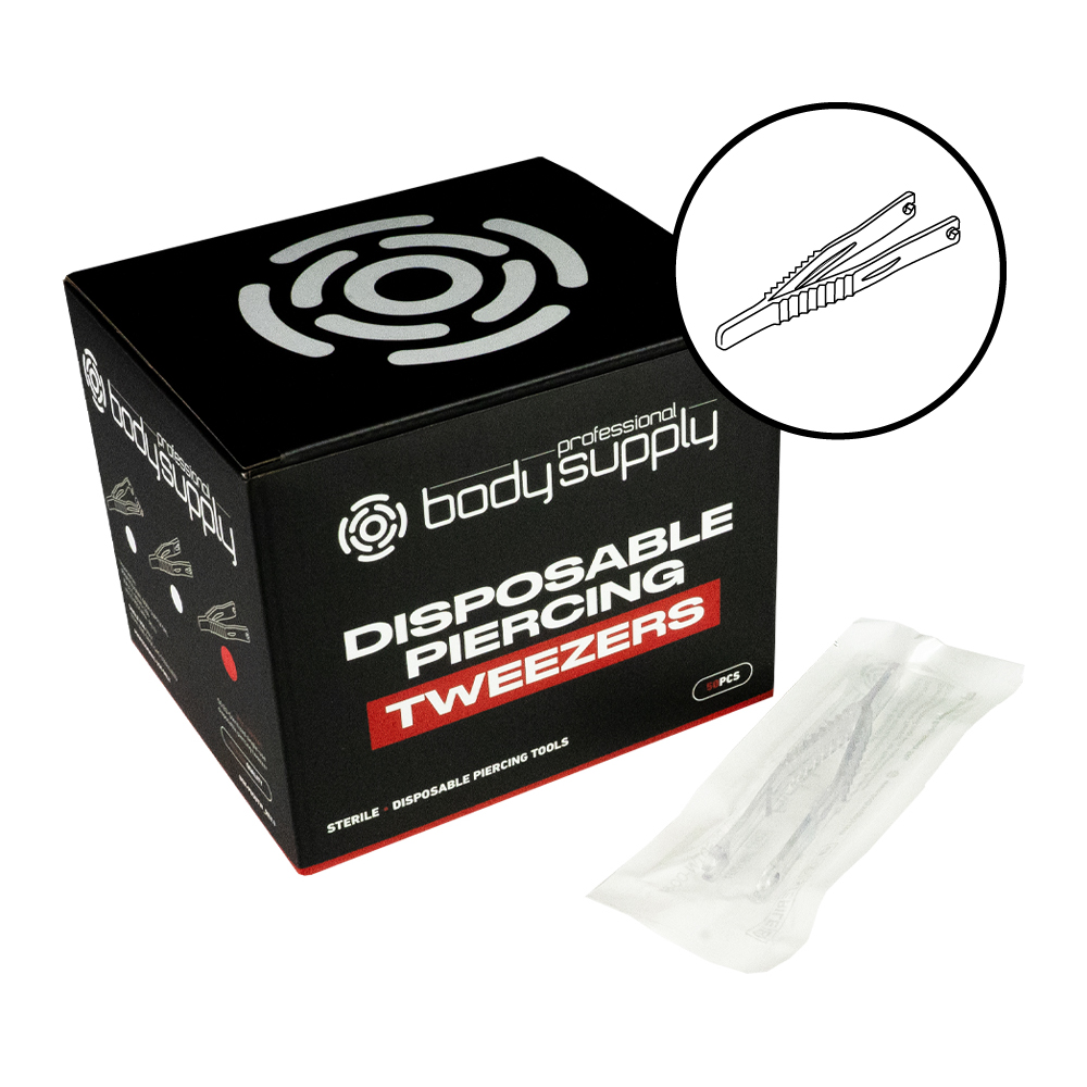 BodySupply Sterile Disposable Tweezer - Oval Open 50pcs