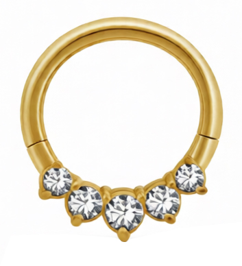 GD 316 HINGED RING SET W. ZIRCONIA (FRONT FACING) 1,2x10mm WH