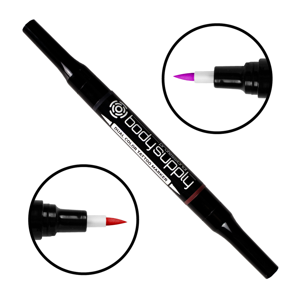 BodySupply Double Tattoo Marker - Violet/Red