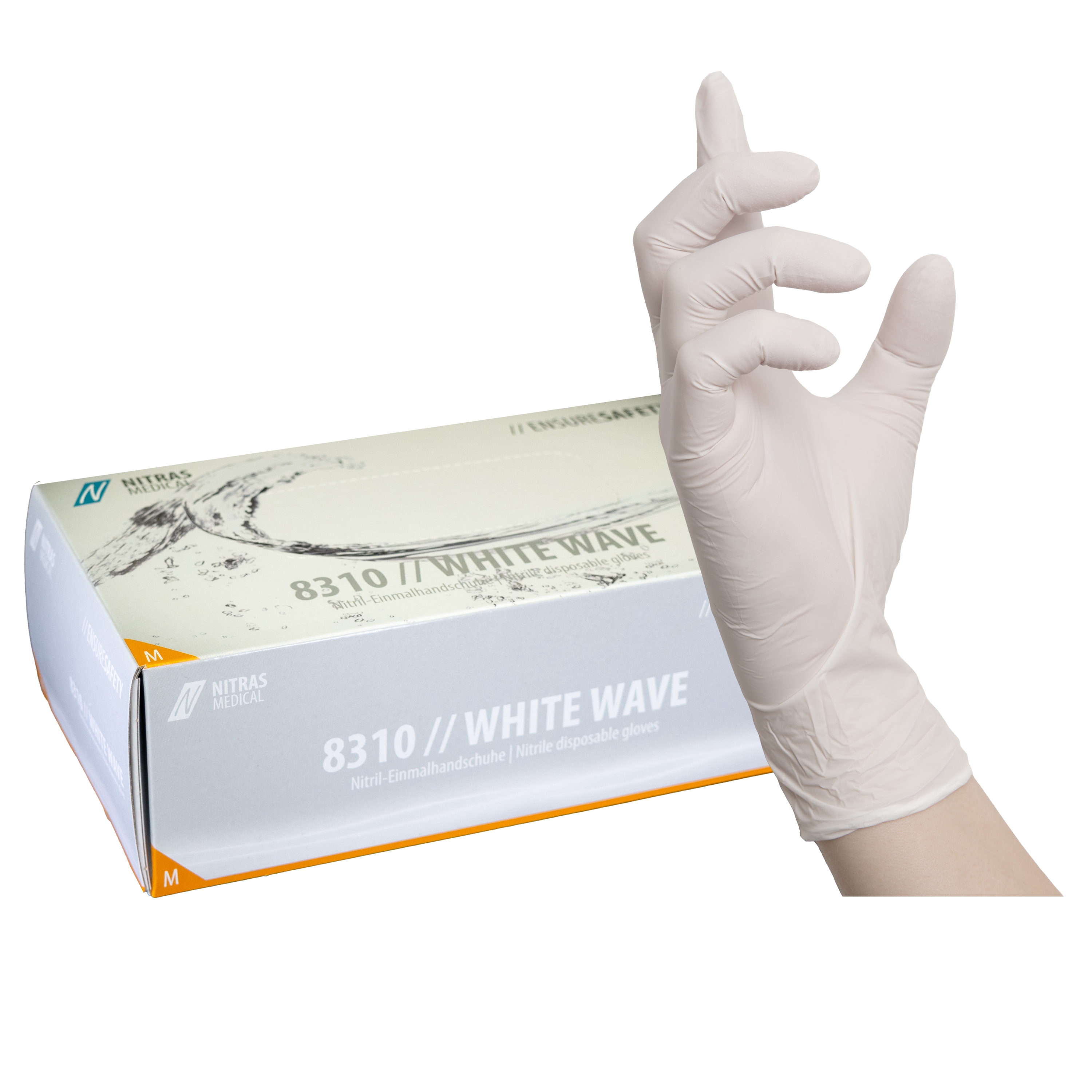 Nitras White Wave nitrile gloves - 100 pcs - S