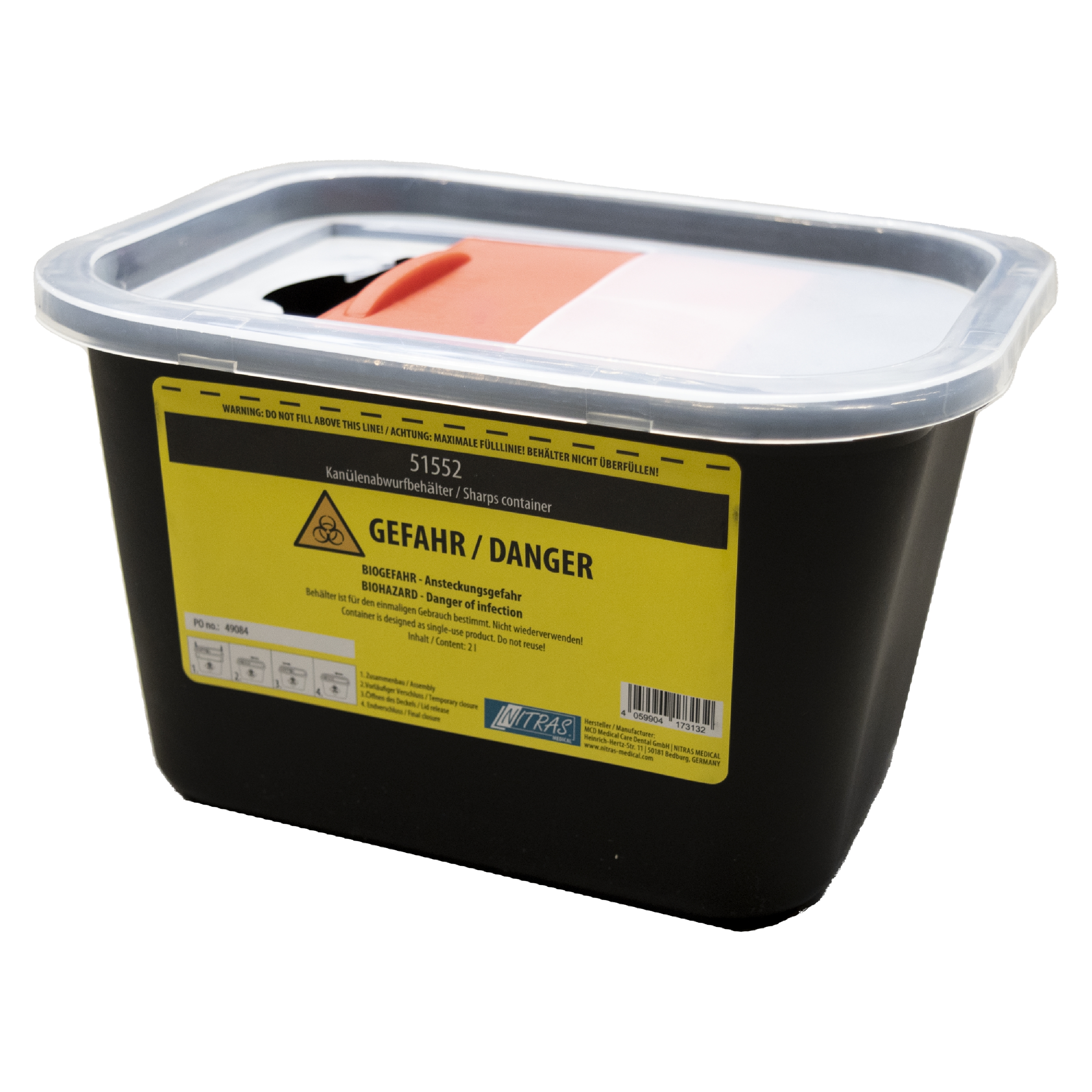  Tattoo sharps bin - Black - 2000ml