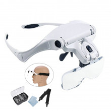 Front light with 5 interchangeable magnifying glasses