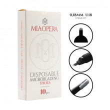 MiaOpera Disposable MicroBlading Tools 10pcs - 0,18mm U18 Straight