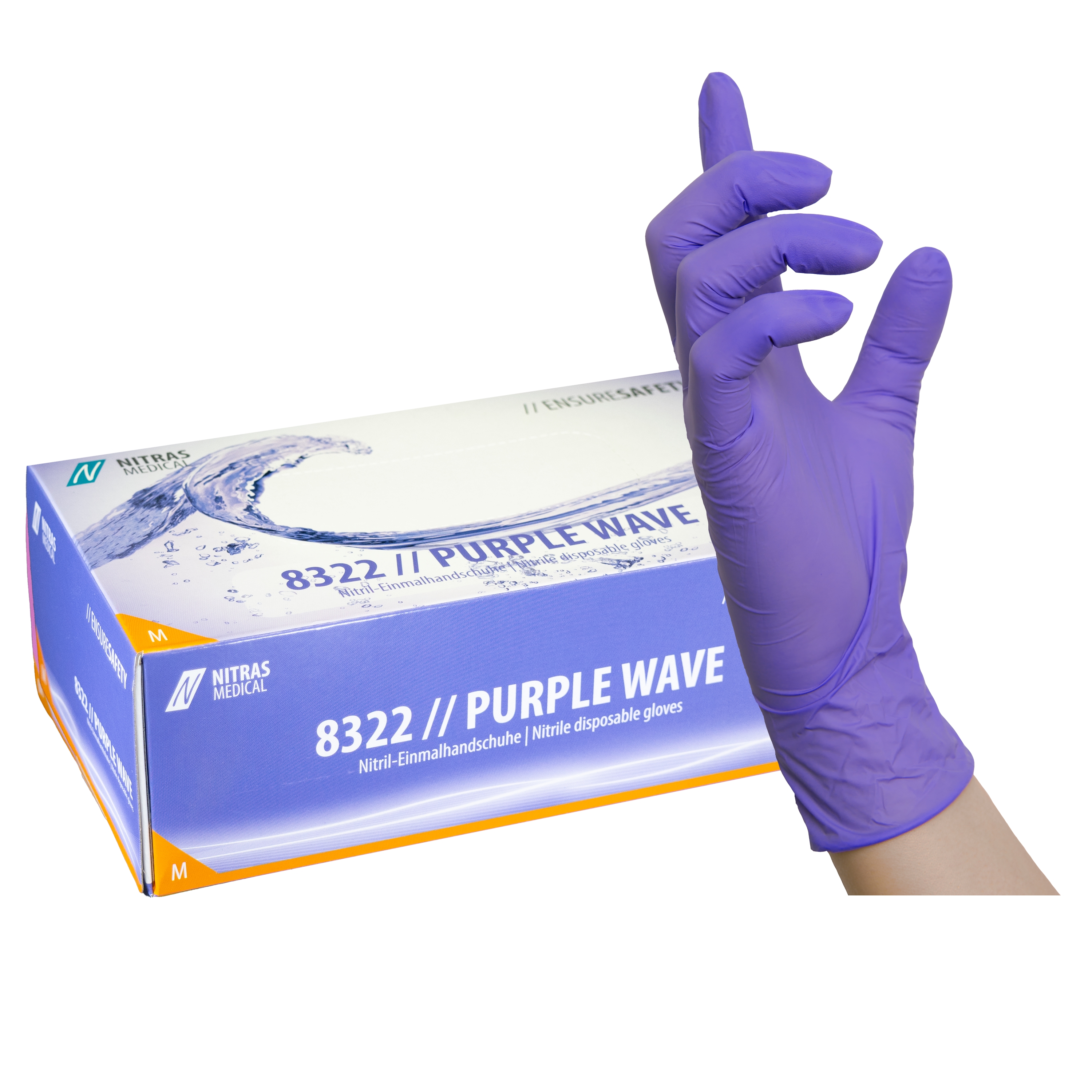Nitras Purple Wave nitrile gloves - 100 pcs - M